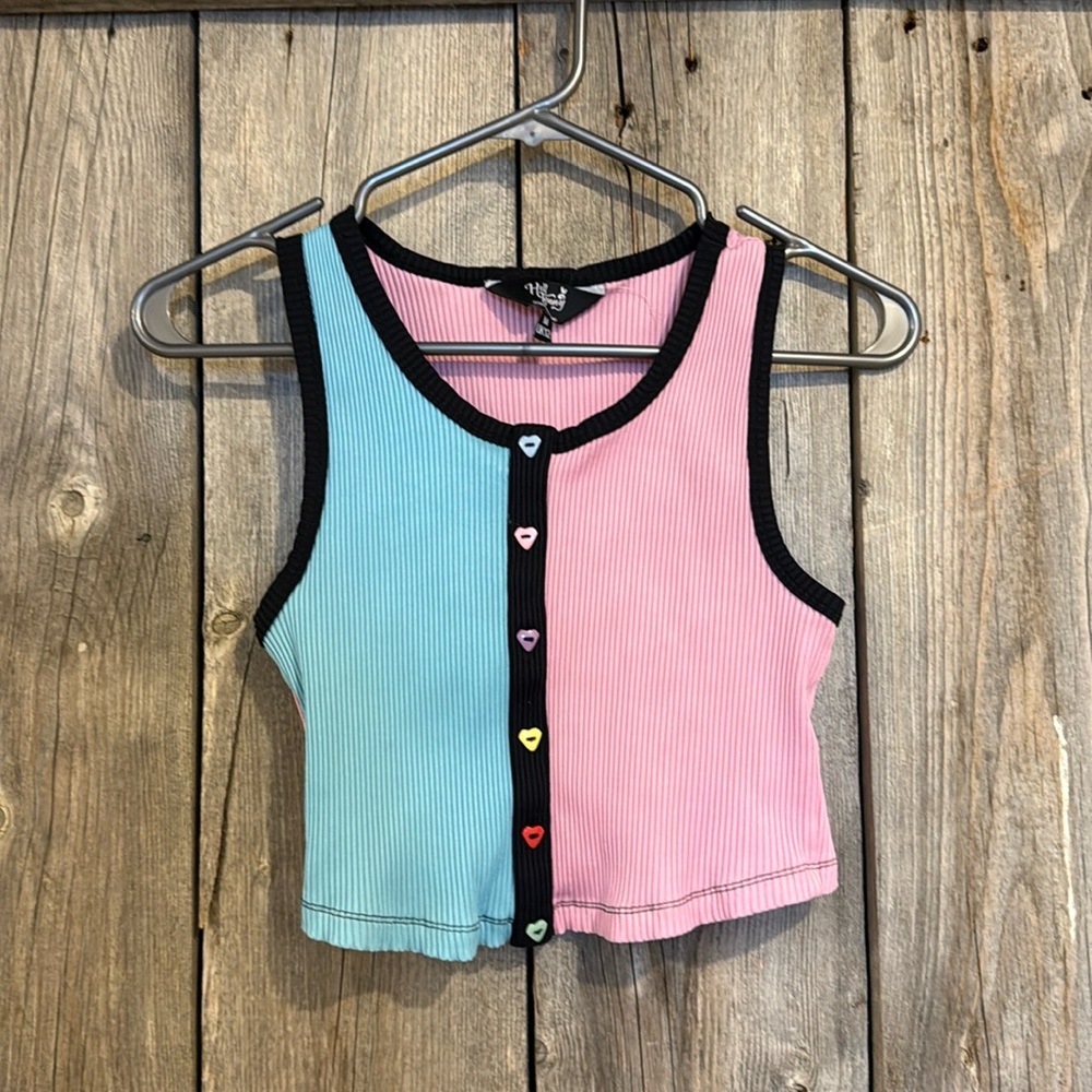 HELL BUNNY Pastel Multicolored CropTop - Women’s Size M